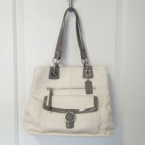 Coach Bag Grey Leather AUTHENTIC